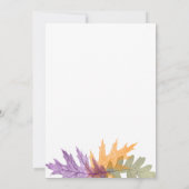 Delikate Fall Foliage Gold Script Neutrale Taufe Einladung (Rückseite)