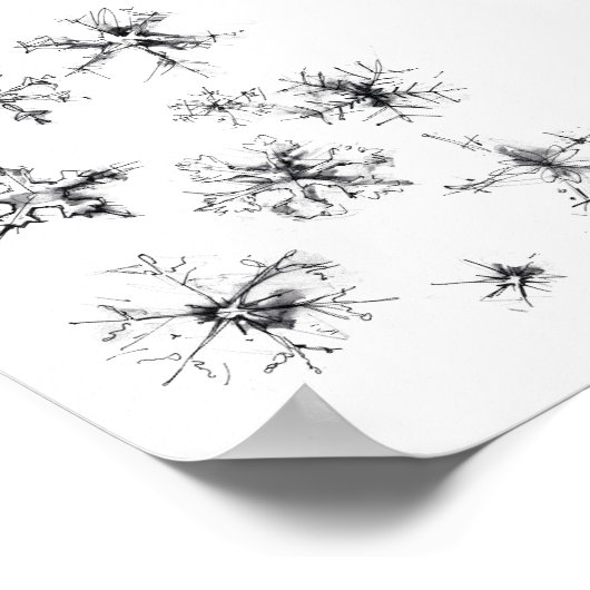 Delikate fallende Schneeflocken Poster (Ecke)