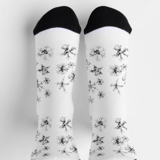 Delikate fallende Schneeflocken Socken (Oben)