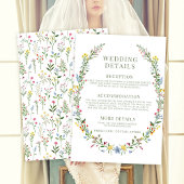 Delikate farbenfrohe Wildblume Hochzeitskarten Begleitkarte