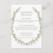 Delikate farbenfrohe Wildblume Hochzeitskarten Begleitkarte (Vorderseite)