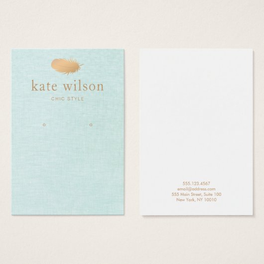 Delikate Feather Earring Display Card (Vorne & Hinten)