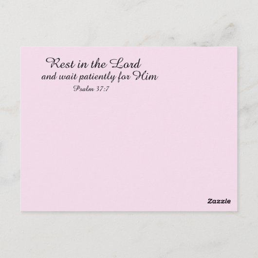 Delikate Federblüte mit Bibelbotschaft Postkarte (Rückseite)