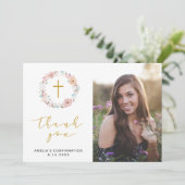 Delikate Floral & Cotton Vielen Dank Dankeskarte (Stehend Vorderseite)