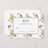 Delikate Floral Watercolor - Wedding RSVP (Vorne/Hinten)