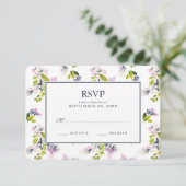 Delikate Floral Watercolor - Wedding RSVP (Stehend Vorderseite)