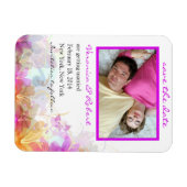 Delikate florale Romantik speichern Sie den Datums Magnet (Horizontal)