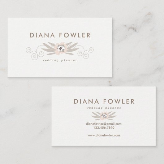 Delikate florale Visitenkarte (Vorne/Hinten)