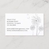 Delikate, florale Zeichnend Mit Monogramm Visitenk Visitenkarte (Rückseite)