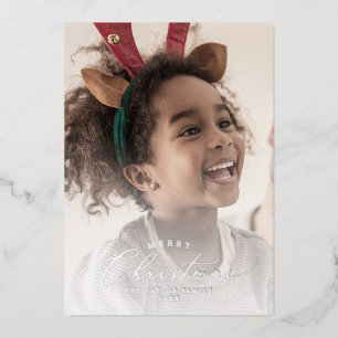 Delikate Foil Frohe Weihnachts-Foto Jahr im Überbl Folien Feiertagskarte