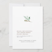 Delikate Foliage White Bridal Dusche Einladung (Rückseite)