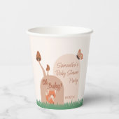 Delikate Forest Themed Fox Babydusche Pappbecher (Rückseite)