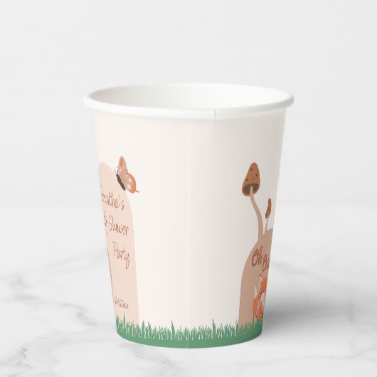 Delikate Forest Themed Fox Babydusche Pappbecher (Rechts)