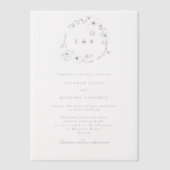 Delikate formale Monogramm-Blumenkraut-Hochzeit Pergament Einladungen (Vorderseite)