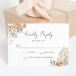 Delikate Frühjahrsblütenhochzeit RSVP Karte