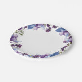 Delikate Frühlingsblumen Lila Frühling Pappteller (Schrägansicht)