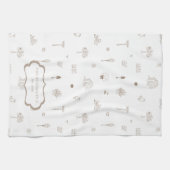 Delikate Frühlingsgarten Monogram Teetuch Geschirrtuch (Horizontal)