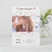 Delikate Frühlingszeit Wildblume Hochzeit speicher Einladung (Stehend Vorderseite)