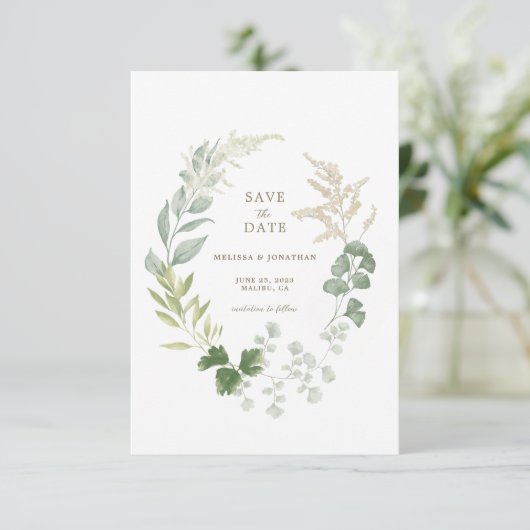 Delikate Garden Wedding Save the Date (Stehend Vorderseite)