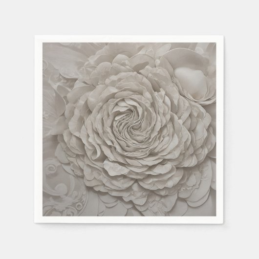 Delikate Gardenia Weiße Blume Serviette (Vorderseite)