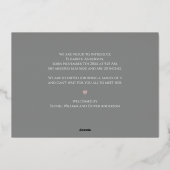 Delikate Geburtsankündigungskarte Folieneinladung (Rückseite)