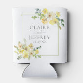 Delikate gelbe Blumenzange Grüne Sommerhochzeit Dosenkühler (Rückseite)