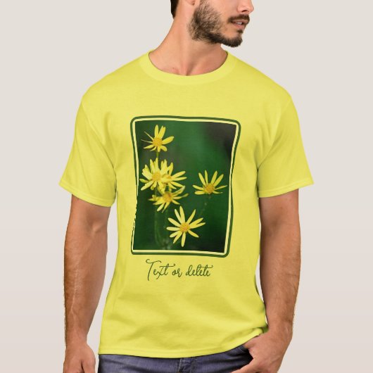 Delikate Gelbe Daisy-Wildblumen Personalisiert T-Shirt (Vorderseite)
