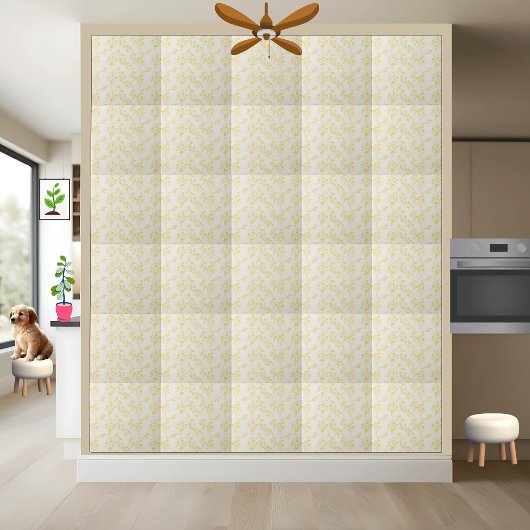 Delikate Gelbe Forsythia Blumenmuster Fliese