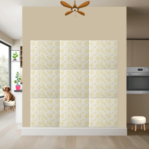 Delikate Gelbe Forsythia Blumenmuster Fliese