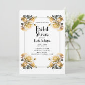 Delikate Gelbe Rosen Shabby Dusche Einladung (Stehend Vorderseite)