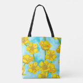 Delikate Gelbe Schmetterlinge auf Wolken Tasche (Rückseite)