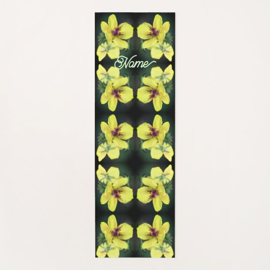Delikate Gelbe Wildblume Abstrakt Personalisiert Yogamatte (Vorderseite)