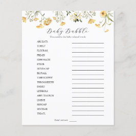 Delikate gelbe Wildblume Baby Babble Scramble