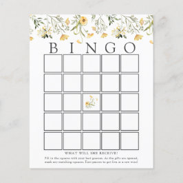 Delikate, gelbe Wildblume Baby Bingo Game Card