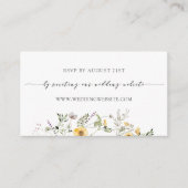 Delikate Gelbe Wildblume Hochzeit RSVP Online Begleitkarte (Vorderseite)