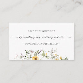 Delikate Gelbe Wildblume Hochzeit RSVP Online Begleitkarte