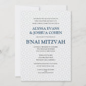 Delikate Gemusterte B'nai Mitzvah Einladung (Vorderseite)