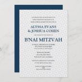 Delikate Gemusterte B'nai Mitzvah Einladung (Vorne/Hinten)