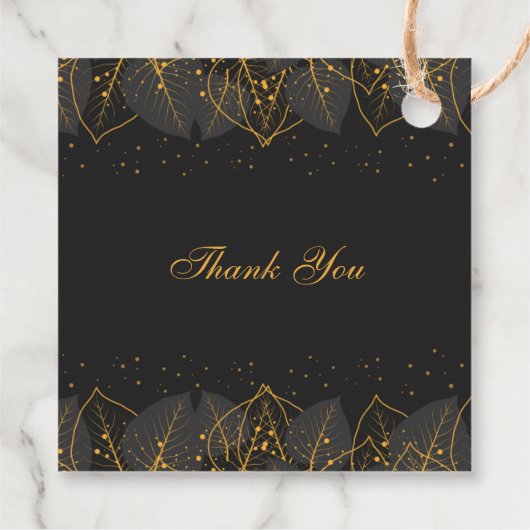 Delikate Gold-Blätter Geschenkanhänger (Rückseite)