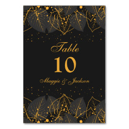 Delikate Gold Blätter Tischnummer