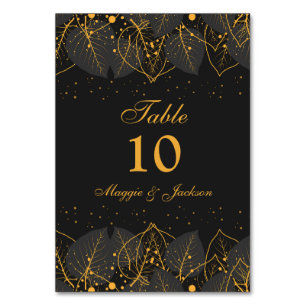 Delikate Gold Blätter Tischnummer