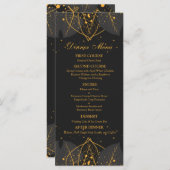 Delikate Gold Blätter Wedding Menu Menükarte (Vorne/Hinten)
