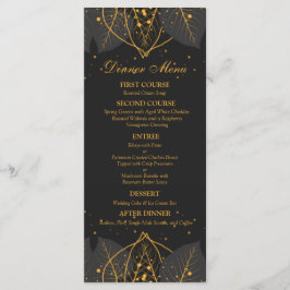 Delikate Gold Blätter Wedding Menu Menükarte