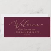 Delikate Gold Burgundy Seetabelle Header (Vorderseite)