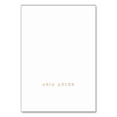 Delikate Gold Calligrafy Coordinated Platzkarten Tischnummer (Vorderseite)