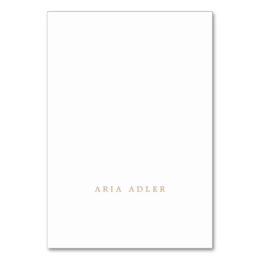 Delikate Gold Calligrafy Coordinated Platzkarten Tischnummer (Vorderseite)