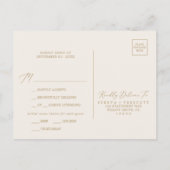 Delikate Gold Calligrafy Creme Menu UAWG Postkarte (Rückseite)