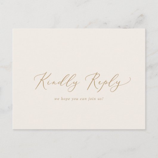 Delikate Gold Calligrafy Creme Menu UAWG Postkarte (Vorderseite)