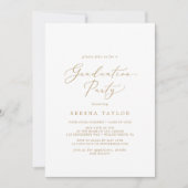 Delikate Gold Calligraphy Graduation Party Einladung (Vorderseite)