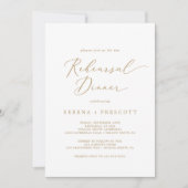 Delikate Gold Calligraphy Probe Dinner Einladung (Vorderseite)